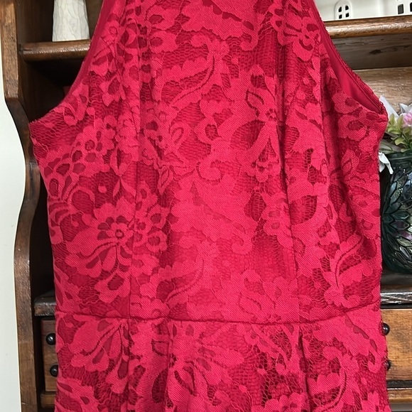 DRESSYSTAR Deep Valentines Red Halter Style Lined High Low Dress, Sz Large, GUC. - Picture 5 of 9